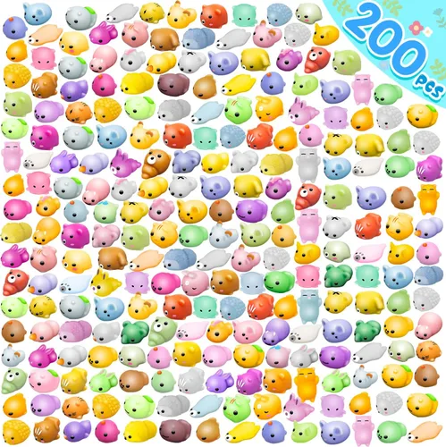 Miniatura 8 de Dioju 110 juguetes esponjosos Mochi, mini Kawaii Squishies a granel, juguetes sensoriales para ansiedad, bolsa de golosinas, recuerdos de fiesta