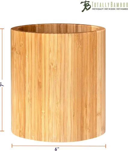 Miniatura 6 de Totally Bamboo Soporte para utensilios de cocina de bambú en forma ovalada, 6 "x 4" x 7