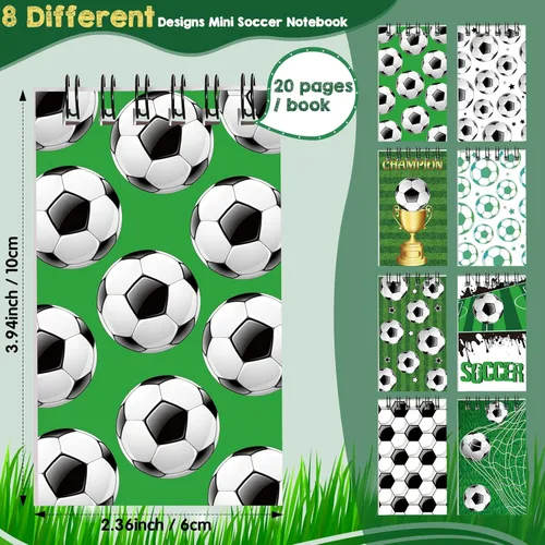 Miniatura 2 de 24 cuadernos de fútbol para fiestas deportivas, cuadernos de fútbol para niños, cuadernos de espiral, cuadernos de profesores, escuela, aula
