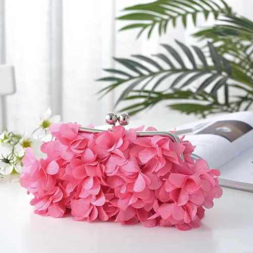 Miniatura 7 de Buddy - Bolso de mano de satén suave para mujer, con forma de rosa, para boda, fiesta