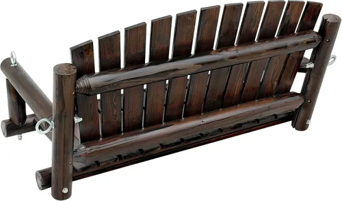 Miniatura 7 de 3.5 FT Rustic Log Wooden Porch Swing, Heavy-Duty 900 LBS, Outdoor Hanging Bench for Patio, Garden, Yard – Solid Fir Wood, Handcrafted