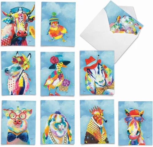 Miniatura 16 de The Best Card Company - Tarjetas de animales en blanco en caja, 4 x 5.12 pulgadas, mascotas surtidas, zoológico, tarjetas de vida silvestre