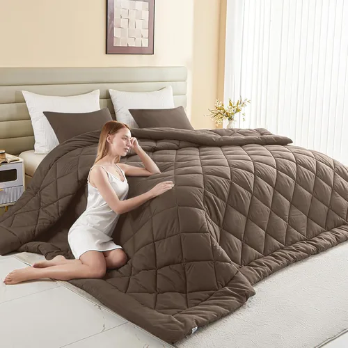 Miniatura 12 de Edredón King de gran tamaño, edredón súper King de gran tamaño, edredón suave para todas las estaciones, relleno de edredón alternativo con 8