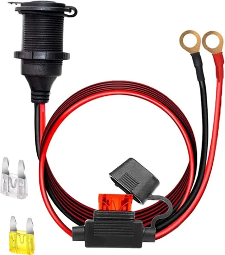 Cable de extensión de enchufe de encendedor de cigarrillos de rosca fija de 12 V/24 V con terminal perforado Tipo de batería directa Adaptador de