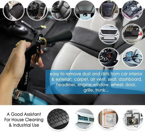 Miniatura 5 de Pistola de lavado de alta presión para interior de automóvil, limpieza de detalles, limpieza de detalles, pistola de lavado en seco con cepillo