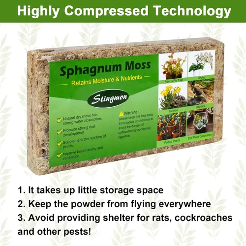Miniatura 8 de Mezcla para macetas de orquídeas de musgo esfagnum de alta calidad, 25 cuartos de galón de turba natural para plantas, medio de cultivo de plantas