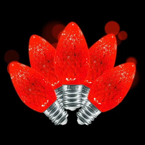 Miniatura 10 de Caja de 25 bombillas LED C7 de repuesto con certificación UL, 2 LED SMD en cada bombilla C7 regulable para tira de luces al aire libre, totalmente