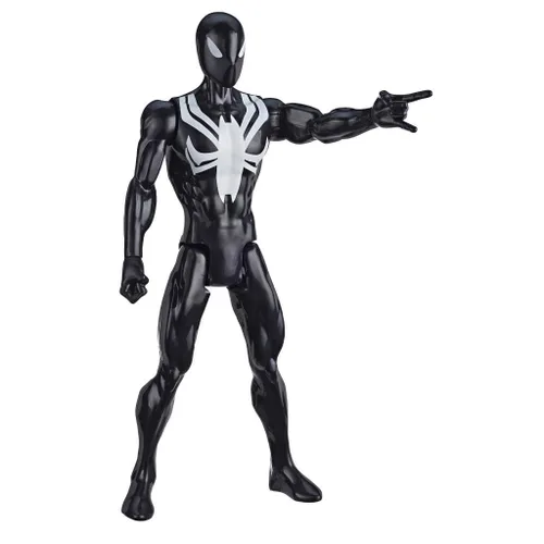 Marvel Spider-Man: Titan Hero Series Villains Black Suit - Figura de acción de superhéroe a escala de 12 pulgadas, juguete para niños a partir de 4