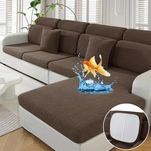 Miniatura 19 de MAXIJIN Fundas impermeables para cojín de sofá Fundas elásticas para asiento de sofá Fundas lavables, Fundas seccionales para cojines de exterior