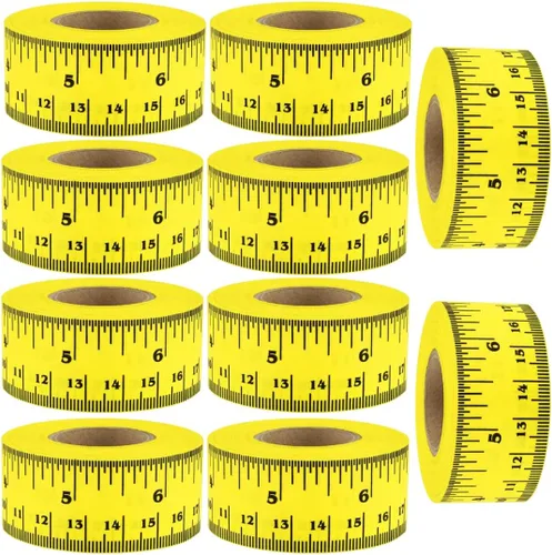 Miniatura 10 de ChromaLabel Cinta métrica adhesiva de 12 pulgadas, cinta métrica plana para carpintería, oficina y regla escolar, cinta métrica blanca Blanco