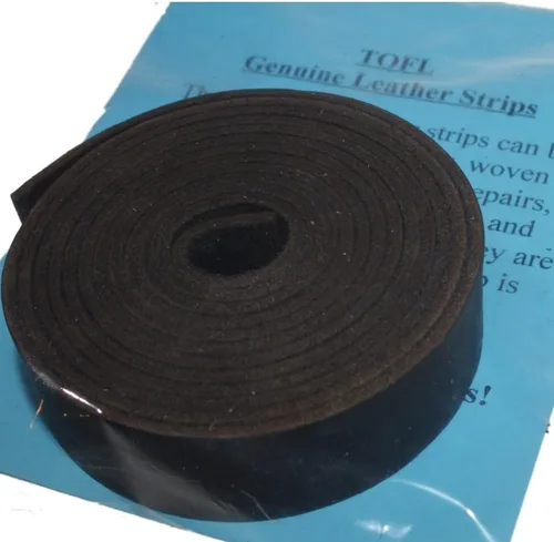 Miniatura 3 de TOFL Tiras de cuero gruesas de 7/8 pulgadas de ancho x 72 pulgadas (6 pies) de largo para manualidades, 1/8 pulgadas de grosor (7-8 onzas), correas