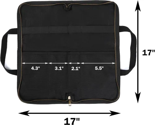Miniatura 2 de Kaaltisy Bolsa para cuchillos de lona encerada de 16 onzas con forro de tela profesional anticortes, portátil con 4 ranuras para almacenamiento