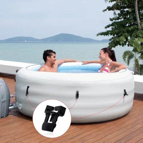 Miniatura 6 de OIIKI 4 juegos de clips para cubierta de bañera de hidromasaje, kit de reparación de pestillo roto, 4 cierres de clip, 4 corredores, 4 llaves con 8