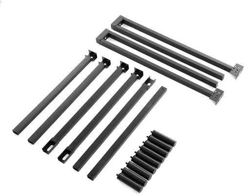 Miniatura 8 de Estructura de cama de metal de 9 patas, tamaño Queen, 18 cm, para juego de colchón y tarima, color negro, Metal, Negro