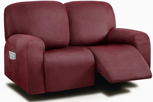 Miniatura 10 de ULTICOR Fundas para Sofá Reclinable de 8 Piezas, Fundas Elásticas de Hilo Teñido para Sofá Reclinable de 3 Cojines, Fundas Deslizables para Sofá