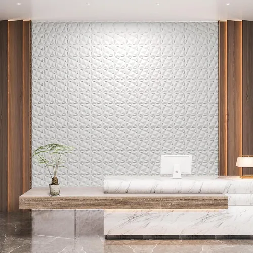 Miniatura 5 de Art3dwallpanels Paquete de 20 paneles de pared 3D para decoración de pared interior, 12 x 12 pulgadas, paneles de diamante blanco para sala