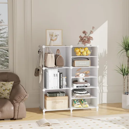 Miniatura 2 de AWTATOS Organizador de Armario de 6 Cubos Estantes de Almacenamiento Portátiles Organizadores de Ropa y Almacenamiento Estantería Cúbica Apilable