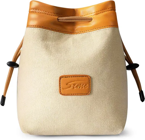 Bolsa de mano con cordón S-ZONE para cámara DSLR, con inserto para lentes, compatible con Canon, Nikon, Sony Marrón
