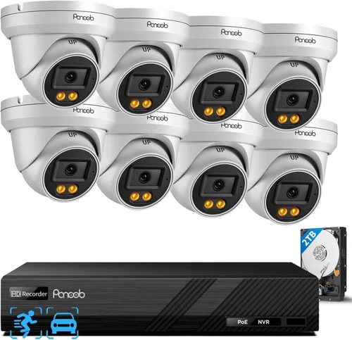 Miniatura 10 de Sistema de cámara de seguridad PoE, 4 cámaras IP bala con cable de 4 MP para exteriores, micrófono integrado para exteriores, detección de vehículos