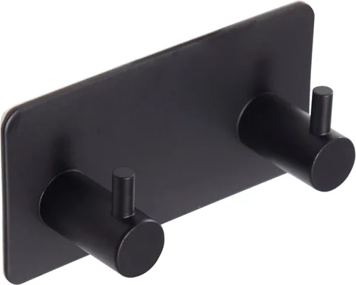 Miniatura 11 de Ganchos adhesivos negros para toallas para baño, montaje en pared, sin taladro, para ducha, resistente, gancho de pared, toallero autoadhesivo