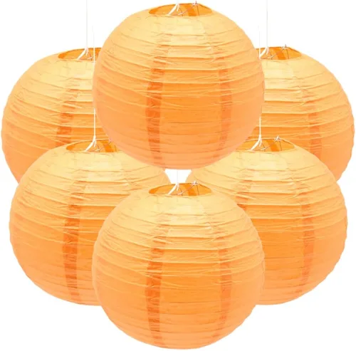 Miniatura 8 de 6 linternas de papel decorativas redondas colgantes