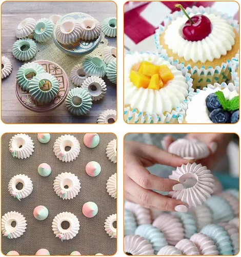 Miniatura 7 de RoseFlower Juego de 4 puntas de tubería grandes – Kit de boquillas grandes de acero inoxidable para pastelería, cupcakes, pasteles, galletas
