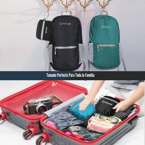 Miniatura 5 de ZOMAKE Mochila ultra ligera y compactable Mochila de senderismo resistente al agua, Mochila pequeña Mochila de camping al aire libre plegable y Negro