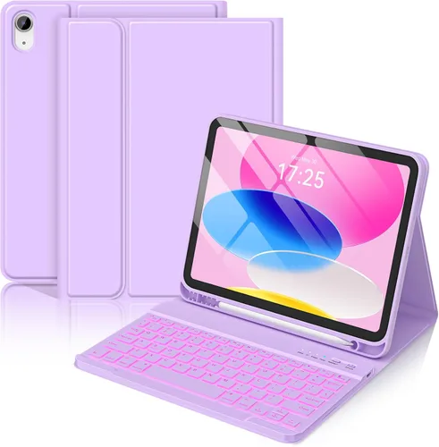 Miniatura 9 de BQSS Funda para iPad (A16) de 11ª y 10ª Generación con Teclado, Activación/Suspensión Automática, Funda con Teclado Bluetooth Inalámbrico