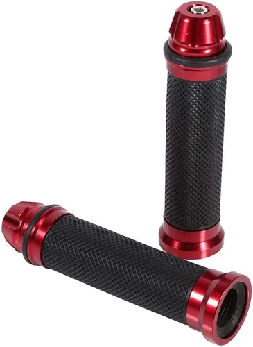 Miniatura 8 de Agarraderas universales para manillar de motocicleta CNC de goma de aluminio para mango de bicicleta de 7/8 pulgadas (rojo)