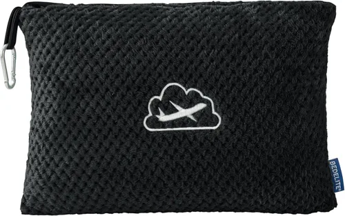 BEDELITE Manta de viaje con bolsa, manta de forro polar jacquard ultrasuave con funda para equipaje y clip para mochila, manta de avión, esencial de