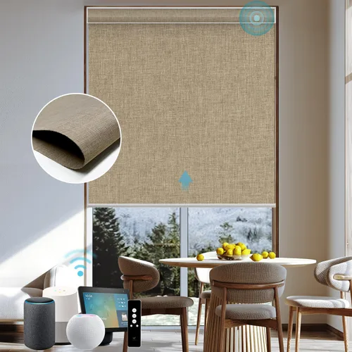 Miniatura 53 de SmartWings Persianas Motorizadas con Sombras para Ventana Control Remoto Funciona con Thread Apple Homekit Z-Wave Alexa 100% Blackout de Doble Cara