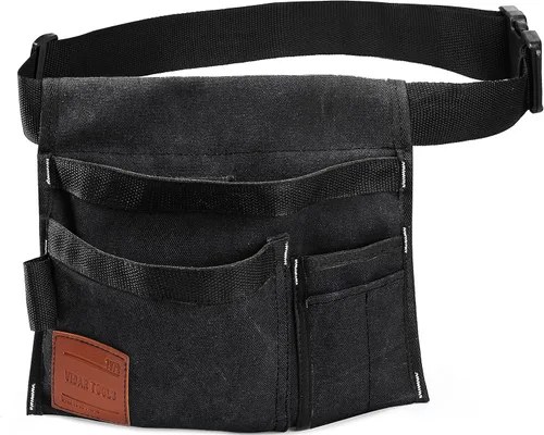 VIDAR TOOLS Bolsa de cinturón de herramientas de 6 bolsillos de un solo lado/cinturón utilitario/delantal de trabajo para carpintero y jardinero.