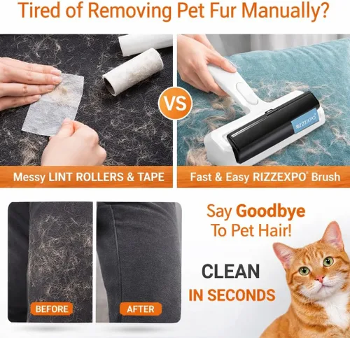 Miniatura 3 de Removedor de pelo de mascotas, rodillo de pelusa reutilizable para pelo de gato y perro, rastrillo de alfombra para depilación de mascotas, muebles