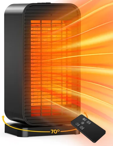 Calentador de espacio, calentadores eléctricos portátiles para uso en interiores con termostato, modo de ventilador, control remoto, protección