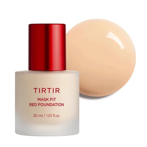 Miniatura 19 de TIRTIR Base de maquillaje rojo Mask FitCobertura impecable de larga duración, esencia energética, ligera, hidratante, difuminadora de poros, acabado
