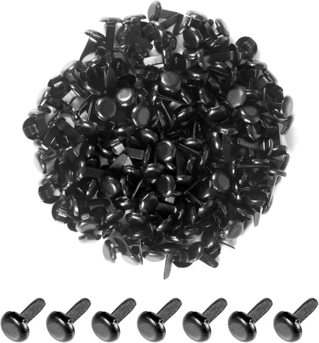 Miniatura 8 de moinkerin 200 Pcs Mini Brads for Paper Crafts 0.3 x 0.55inch Brad Fasteners Black Split Pins Pastel for DIY,Crafting,Scrapbooking,Stamping Round