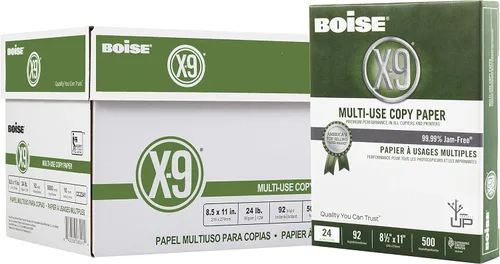 Miniatura 10 de Boise Paper X-9 - Papel de copia multiusos – Sin resma (2000 hojas) Carta de 8.5 x 11 pulgadas SPLOX (caja de fácil transporte) 92 blanco