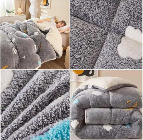 Miniatura 5 de ZTGL Comfort - Manta de cama pesada de alta calidad, reversible, edredón alternativo de plumón sintético, súper cálido, suave terciopelo de cordero