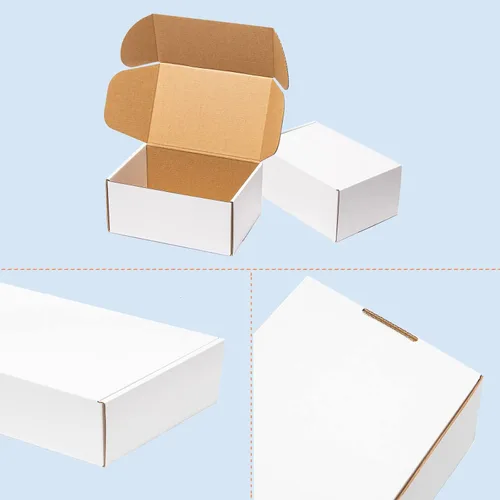Miniatura 4 de Wowxyz Cajas de envío blancas de 6 x 4 x 3 pulgadas, paquete de 25 cajas de correo de cartón corrugado para pequeñas empresas - Suministros