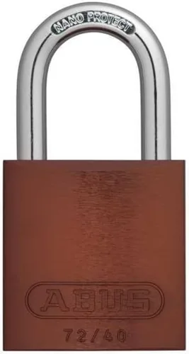 Candado de bloqueo, con llave diferente, aluminio, marrón, 1 pulgada de altura del grillete, 1 1/2 pulgadas de ancho del cuerpo - 1 unidad
