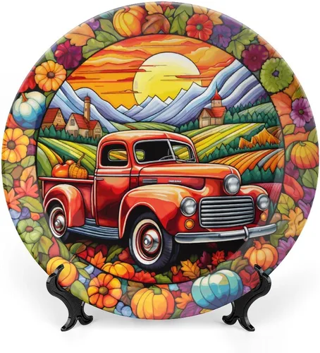Miniatura 15 de Platos decorativos para decoración del hogar, notas musicales, bandeja decorativa con diseño de vitrales para mesa, plato de cena de cerámica