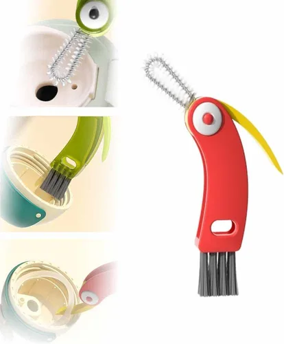 Miniatura 12 de Limpiador de Tapas de Tazas Multifuncional 3 en 1 - Juego de Cepillos de Limpieza para Hendiduras para Espacios Estrechos, Biberones y Más - A3