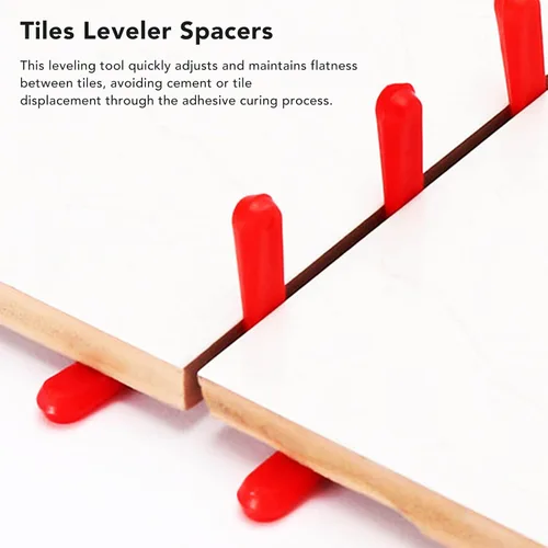 Miniatura 2 de Sistema de nivelación de azulejos de 1000 Uds. Cuñas de 0.2 pulgadas PE rojo desgaste Azulejos nivelador espaciadores instalación de nivelador