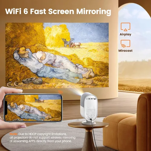 Miniatura 5 de Proyector de cine en casa con audio Dolby y altavoces de 20 W, proyector WiFi6 compatible con 1080P 4K con Bluetooth y HDMI ARC, proyector