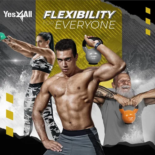 Miniatura 8 de Yes4All Juego de pesas rusas con base de goma, pesas rusas para mujer, pesas rusas de entrenamiento de fuerza (10-65 libras)