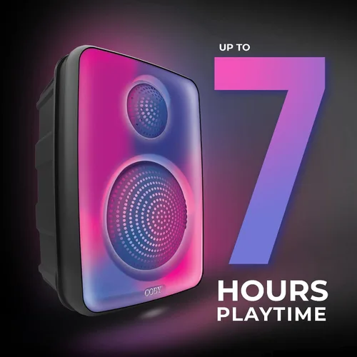 Miniatura 2 de Coby Spectra True - Altavoz Bluetooth inalámbrico, altavoz portátil con 5 modos de luz y micrófono, radio FM, batería recargable, USB, micro USB