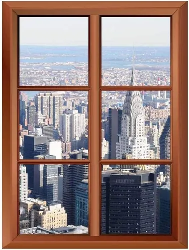 wall26 Adhesivo de pared extraíble/mural de pared – A Veiw of Manhattan Skyline – Adhesivo de vinilo creativo para ventana – 24 x 32 pulgadas