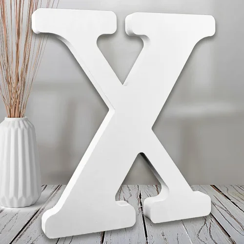 Miniatura 25 de AOCEAN MAGA Letras de madera blanca de 8 pulgadas, letras de madera sin terminar para pared, letras decorativas de pie en rodajas, decoración
