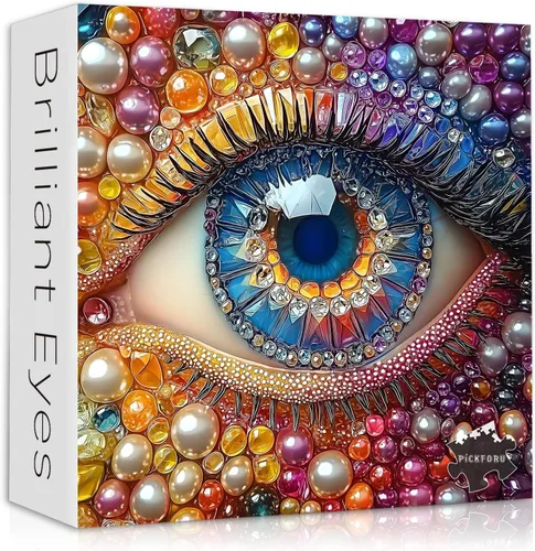 Impossible Puzzles para adultos de 1000 piezas, diseño de diamantes de cristal degradado colorido de ojos con temática de arte abstracto, difícil y