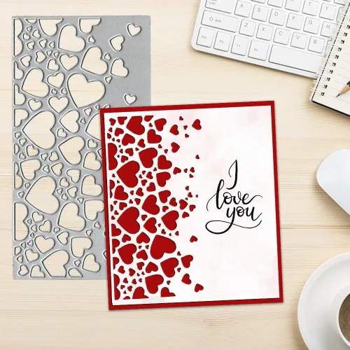 Miniatura 3 de Troqueles de corte Love Hearts para hacer tarjetas, troqueles de corazón para el día de San Valentín, troqueles de marco, álbumes de recortes, álbum
